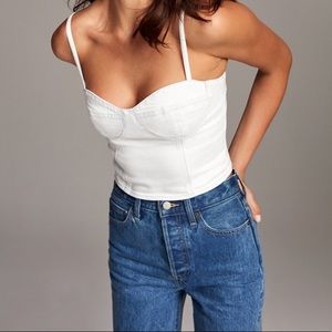Aritzia Denim Forum Bustier Crop Top